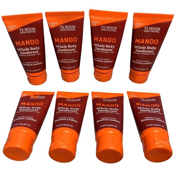 8 Mando Whole Body Deodorant Bourbon Leather 72 Hour Odor Control 0.5oz Mini - Picture 1 of 4